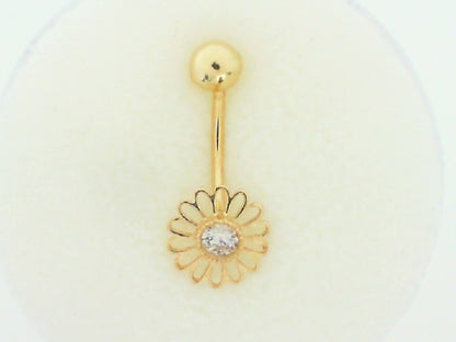 14K Daisy CZ Belly Piercing