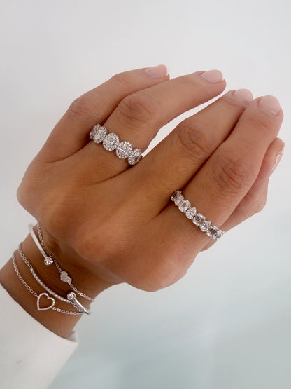 Five-Stone Oval Halo Diamond Band