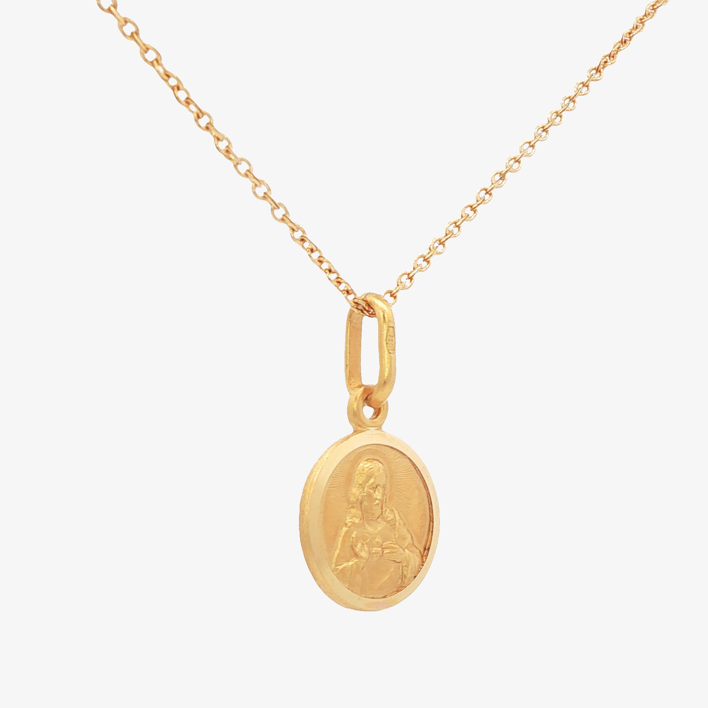 Sacred Heart Jesus & Lady Carmen Medal Necklace
