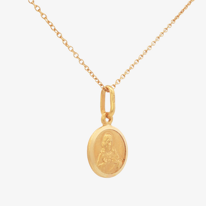 Sacred Heart Jesus & Lady Carmen Medal Necklace