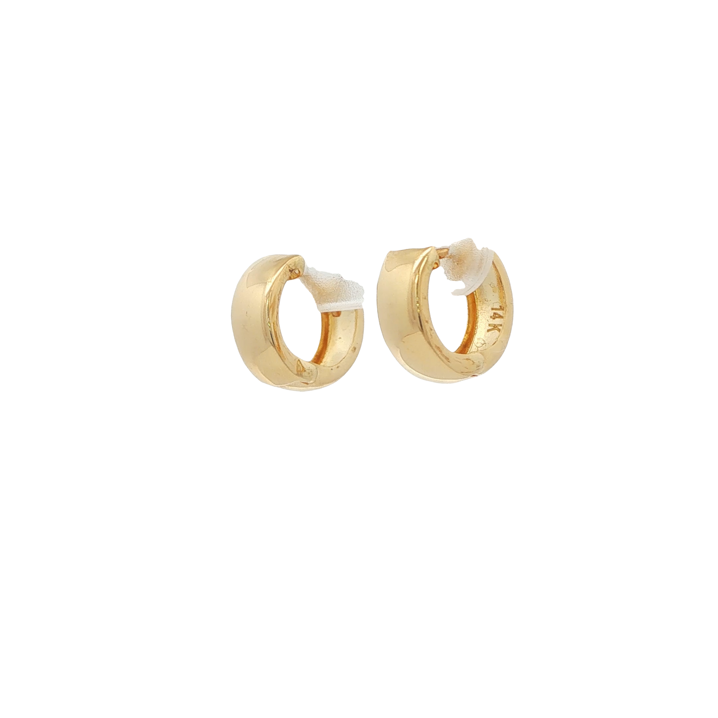 14K Yellow Gold Huggie Hoop Earrings