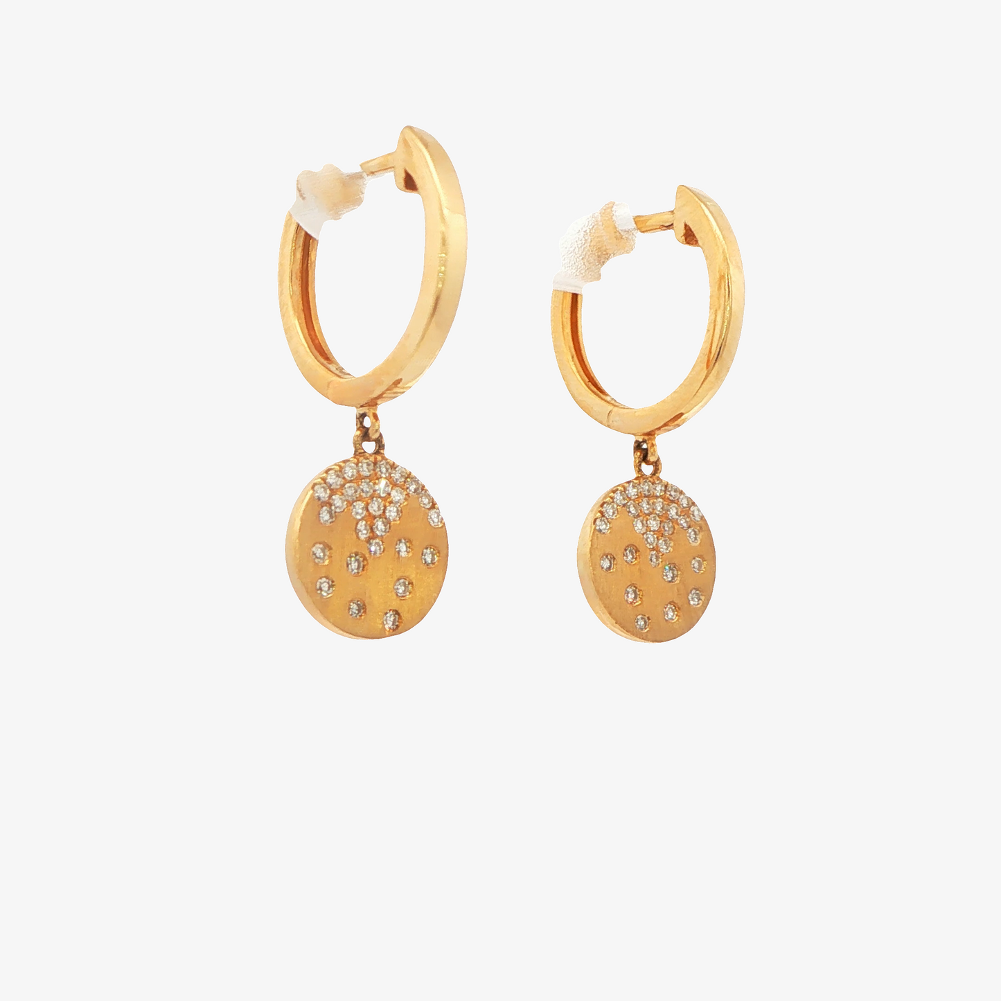 Diamond Disc Dangle Earrings