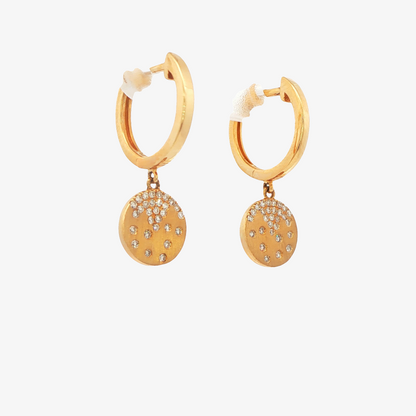 Diamond Disc Dangle Earrings