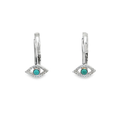 Turquoise Evil Eye Dangle Earrings