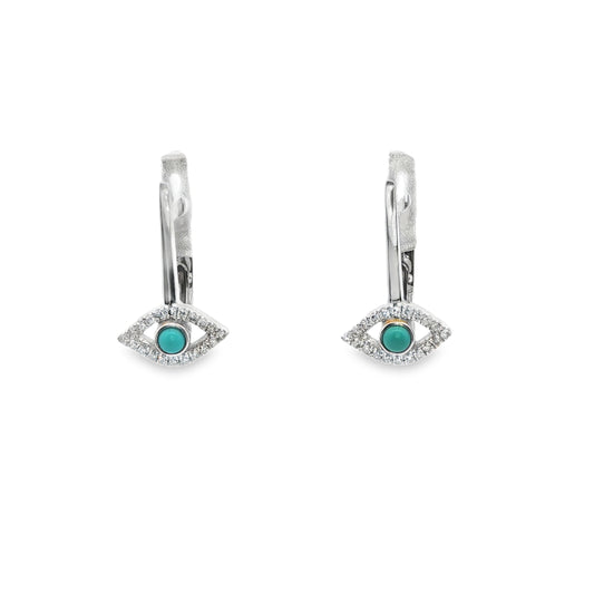 Turquoise Evil Eye Dangle Earrings
