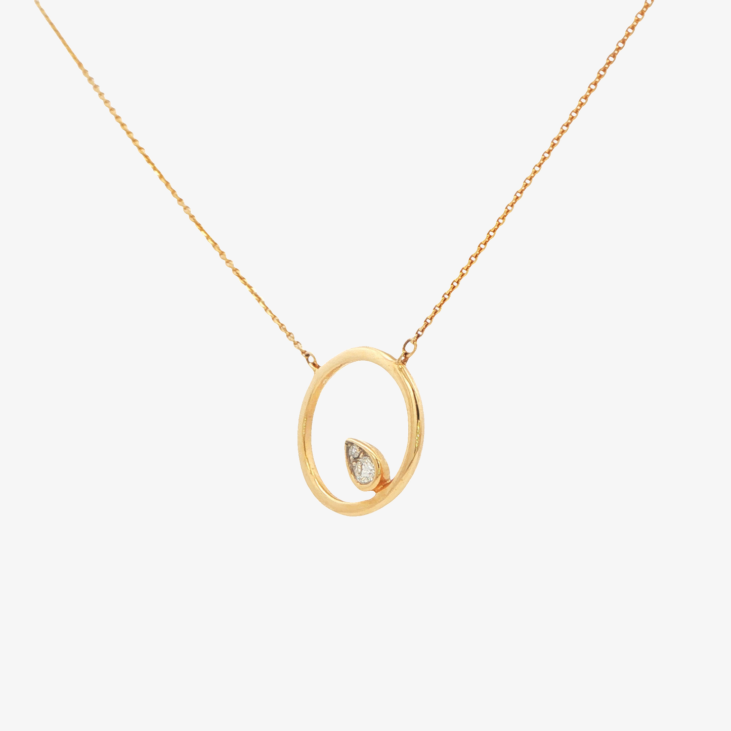 Diamond Open Circle Necklace