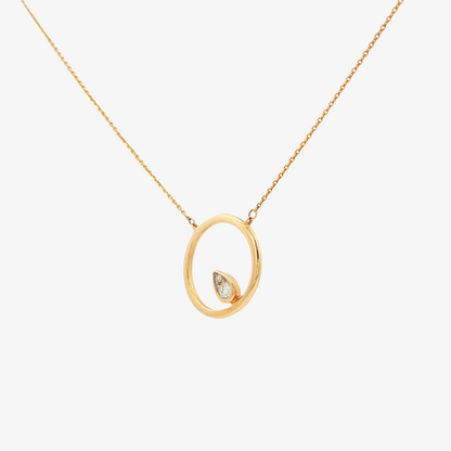 Diamond Open Circle Necklace