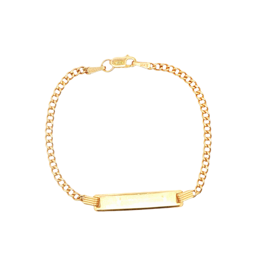 14K Yellow Gold Baby ID Bracelet