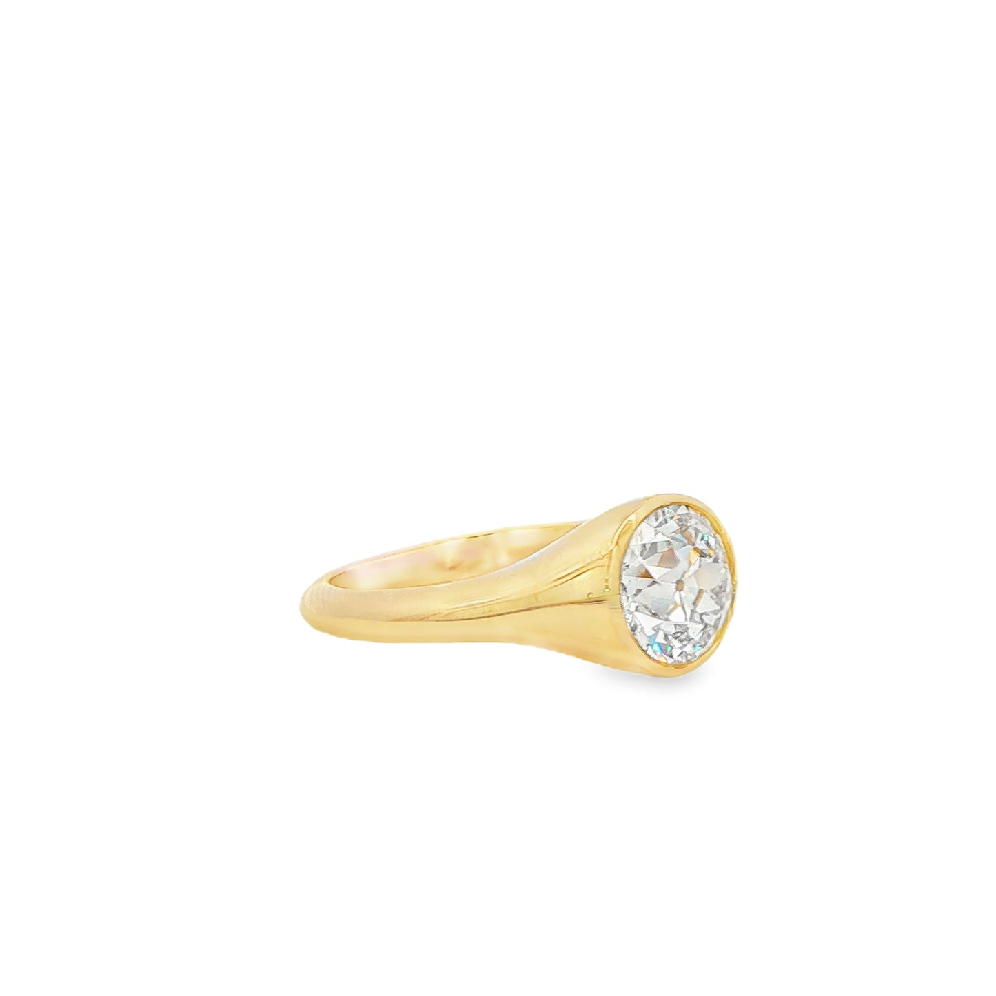 14K Yellow Gold Lab-Grown Diamond Bezel Set Engagement Ring