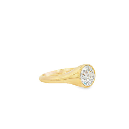 14K Yellow Gold Lab-Grown Diamond Bezel Set Engagement Ring