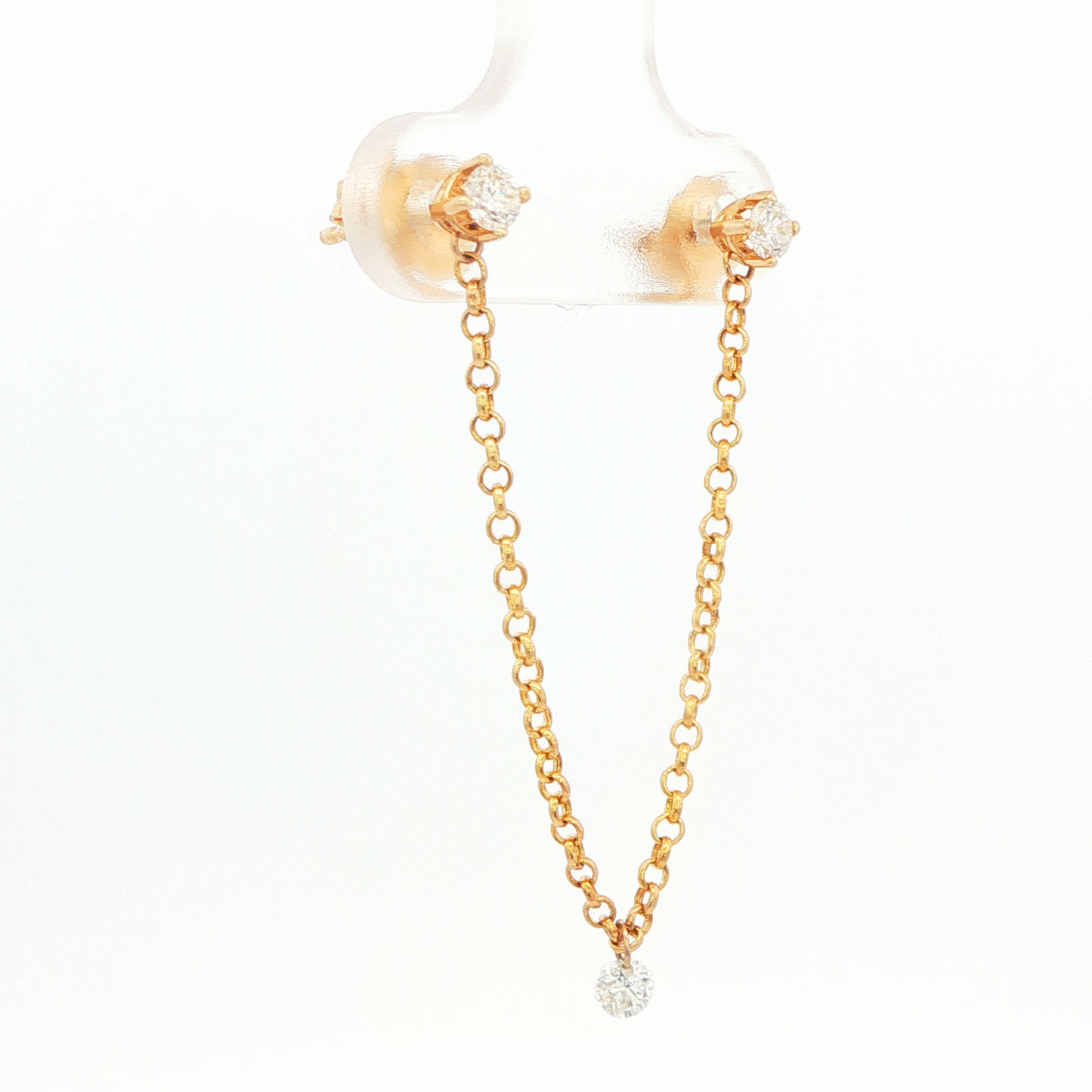 Diamond Chain Drop Earrings