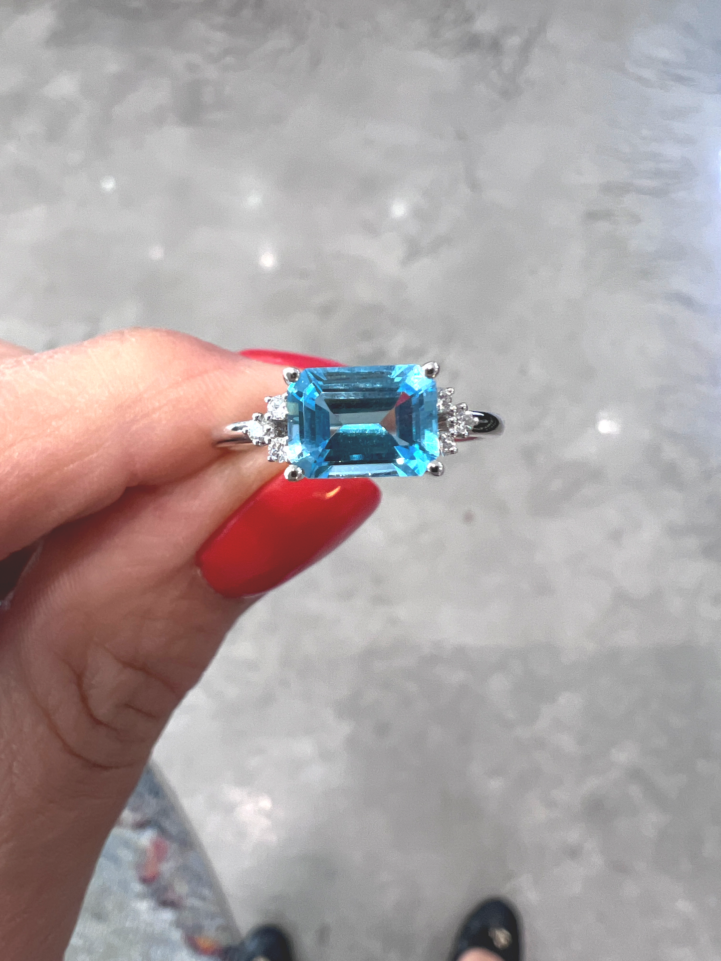 Blue Topaz and Diamond Fashion Ring
