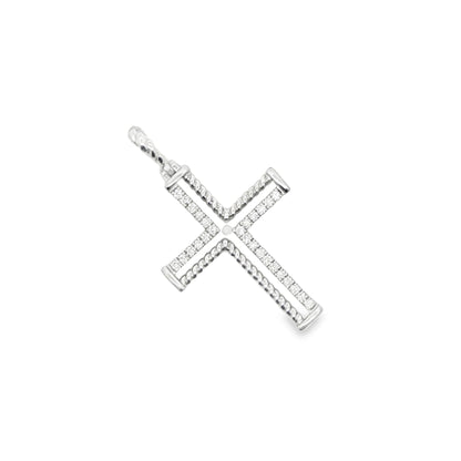 Diamond and Beaded Cross Pendant