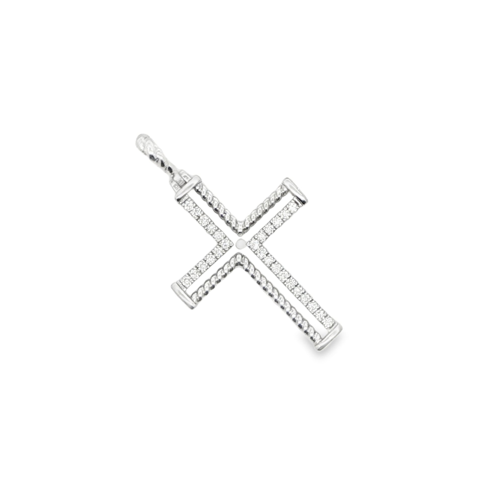 Diamond and Beaded Cross Pendant