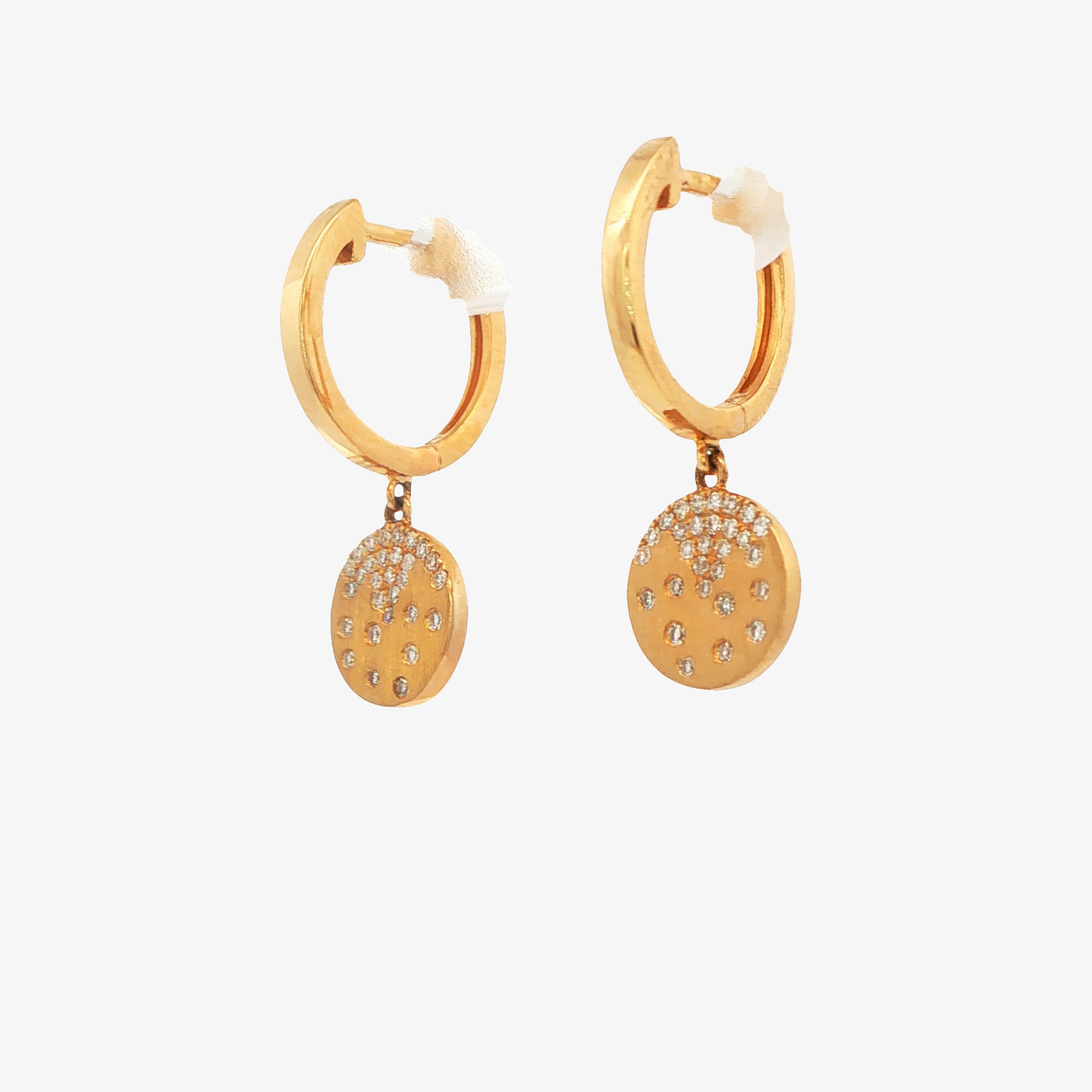 Diamond Disc Dangle Earrings