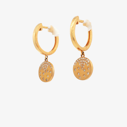 Diamond Disc Dangle Earrings
