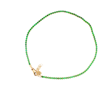 Synthetic Green Emerald Stackable Anklet
