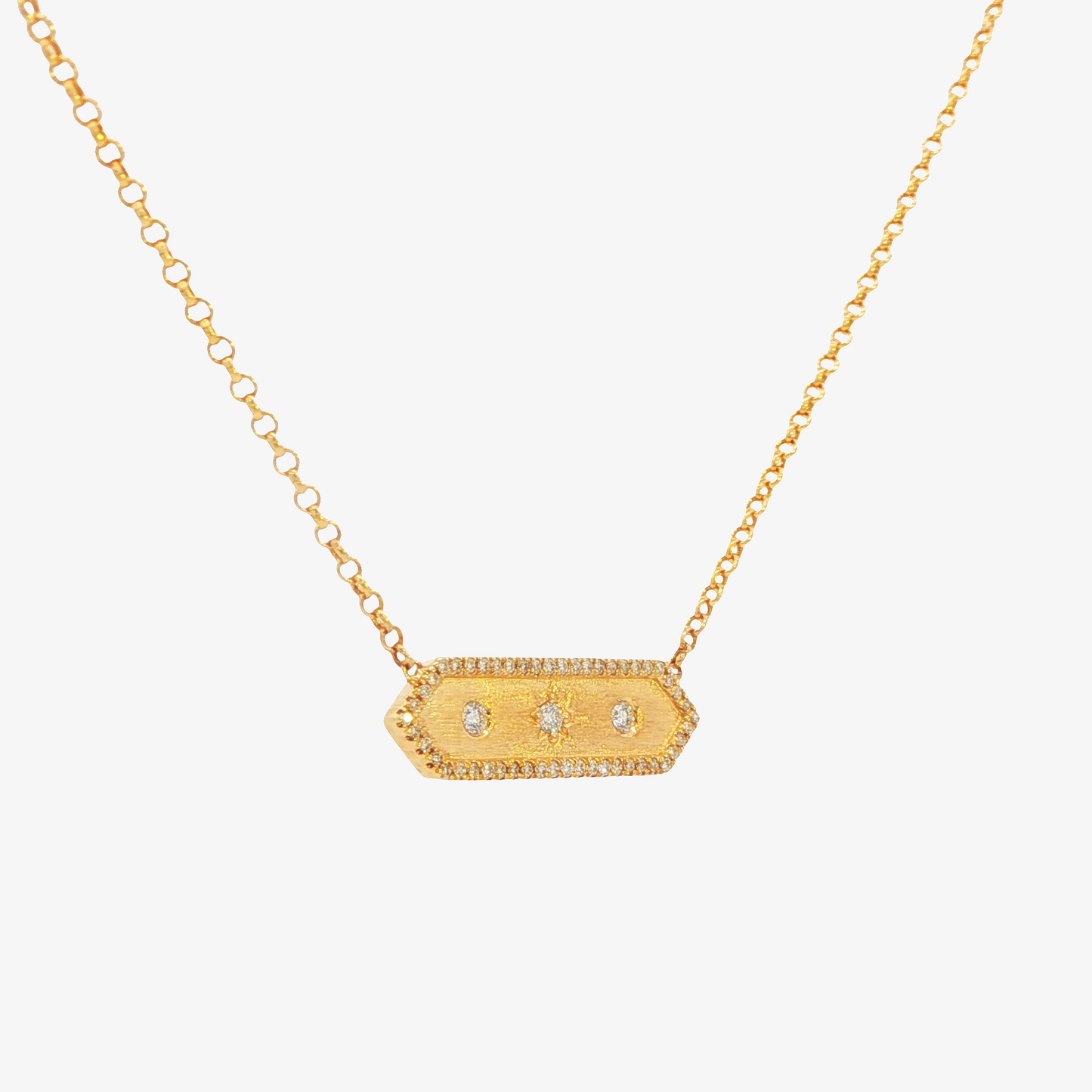 Diamond Halo Bar Necklace