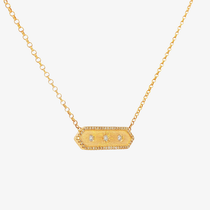 Diamond Halo Bar Necklace