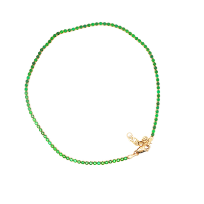 Synthetic Green Emerald Stackable Anklet