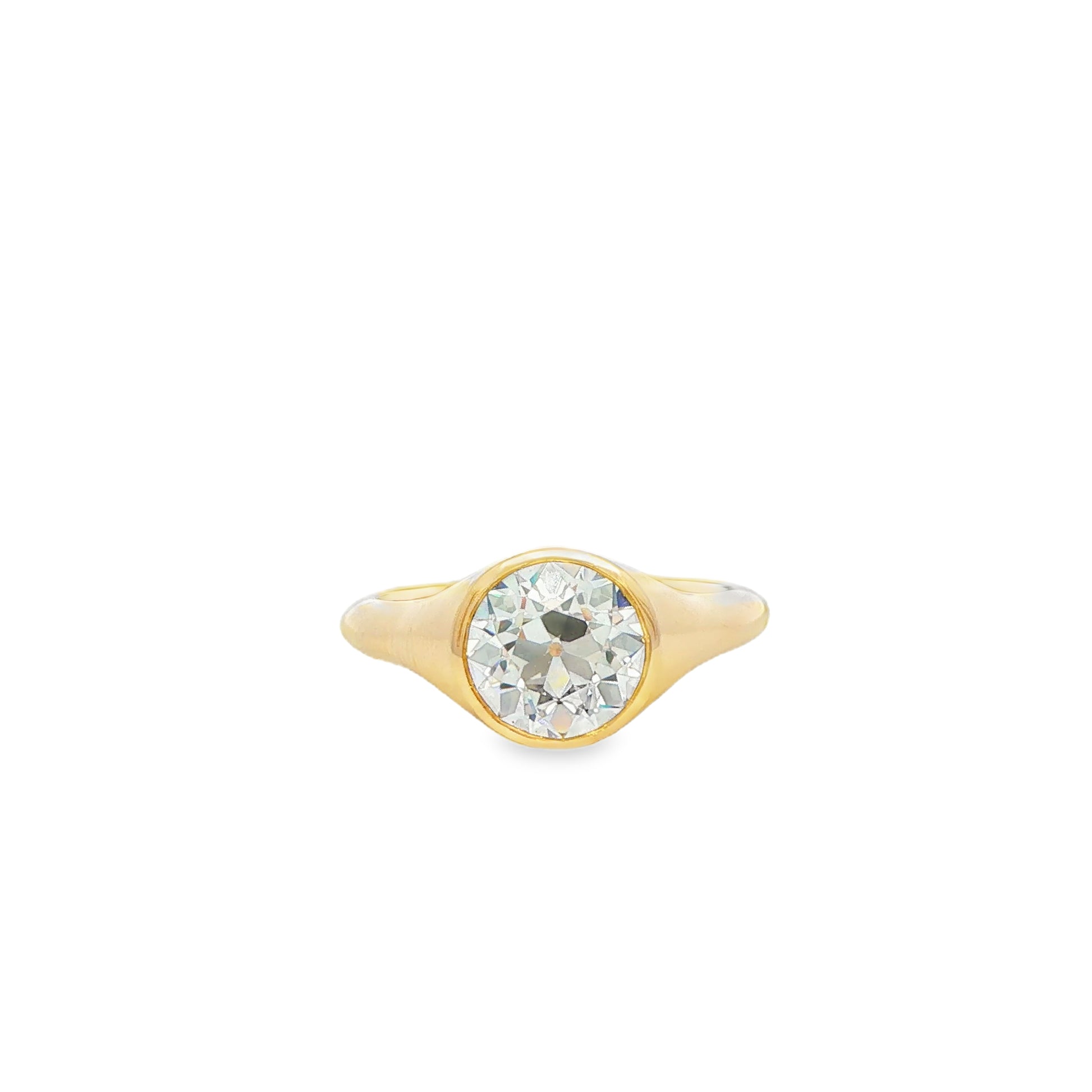 14K Yellow Gold Lab-Grown Diamond Bezel Set Engagement Ring
