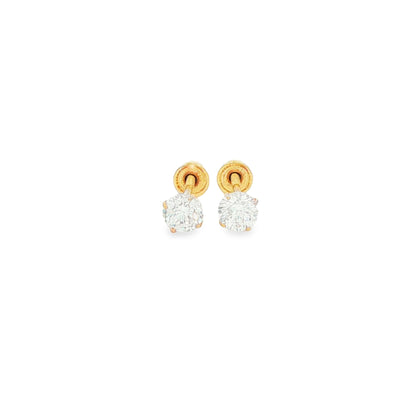 3mm Clear CZ Stud Earrings