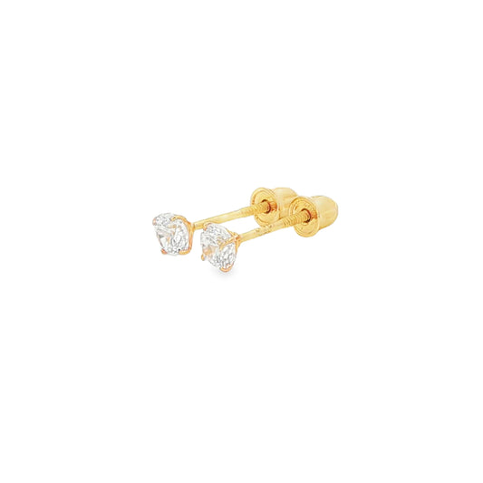 3mm Clear CZ Stud Earrings