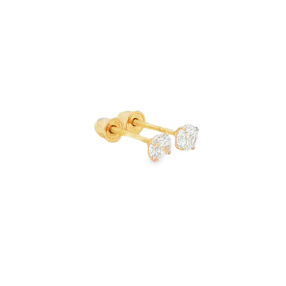 3mm Clear CZ Stud Earrings