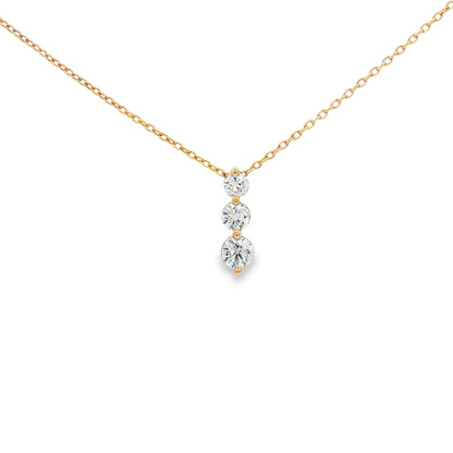 Three-Stone Snowman Diamond Pendant Necklace
