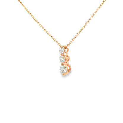 Three-Stone Snowman Diamond Pendant Necklace