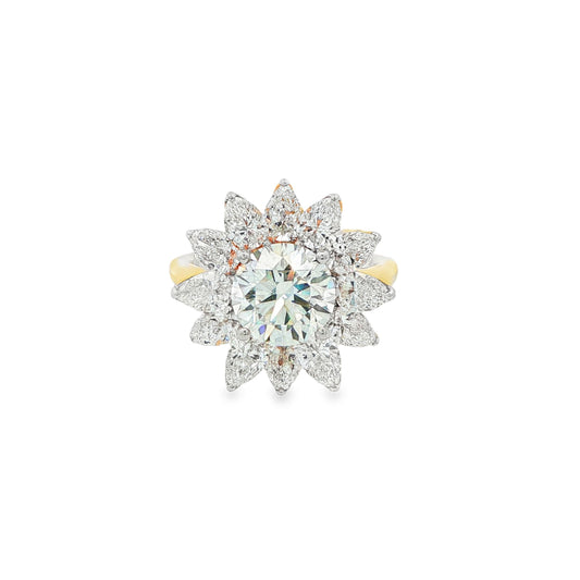 2-1/2 CT TW. Lab-Grown Diamond Flower Ballerina Ring