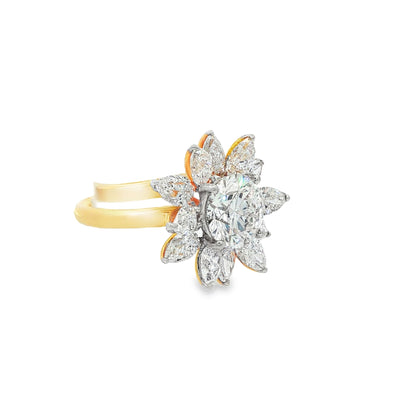 Lab-Grown Diamond Flower Ballerina Ring