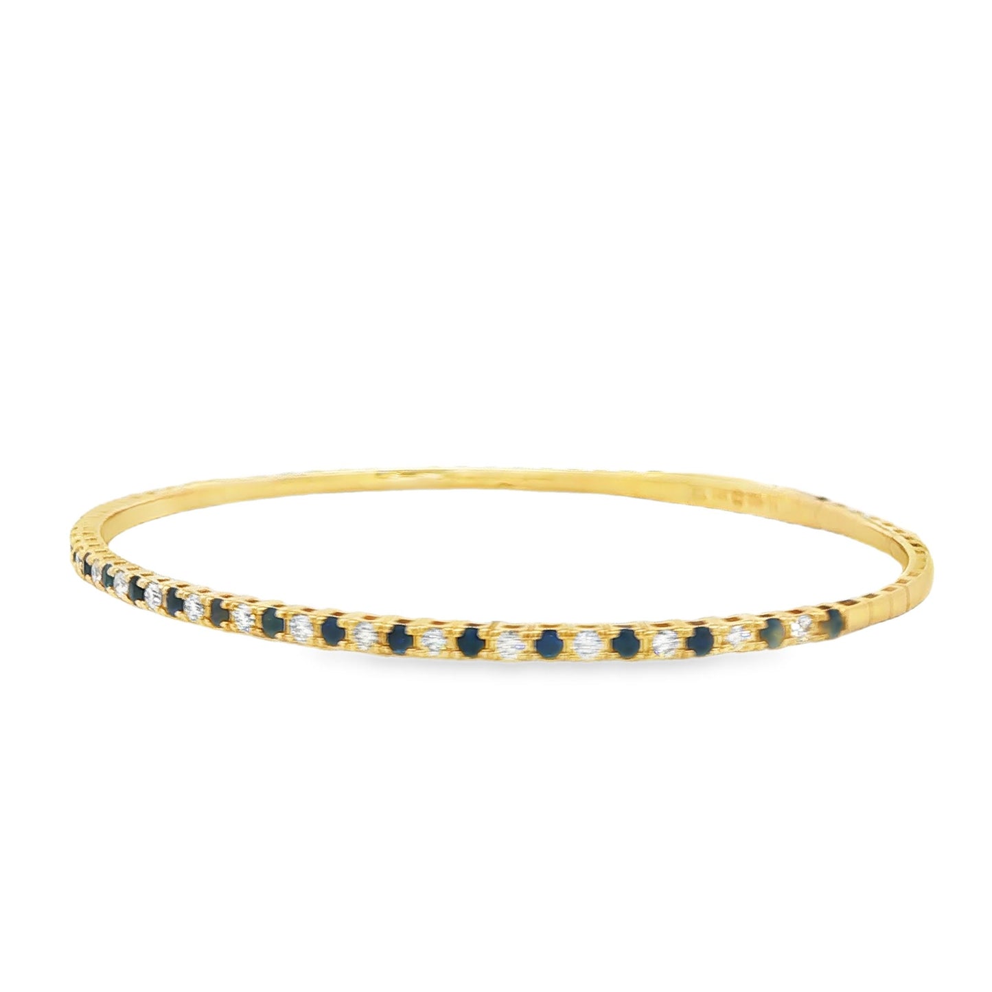 1-1/10 CT TW. 14K Yellow Gold Sapphire and Diamond Bracelet