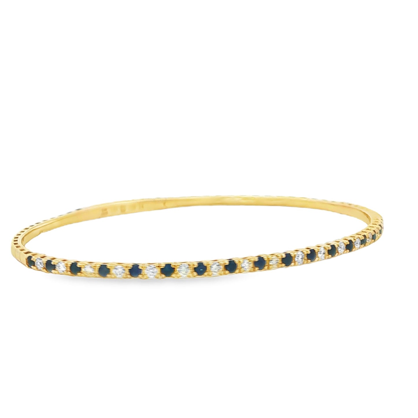 1-1/10 CT TW. 14K Yellow Gold Sapphire and Diamond Bracelet