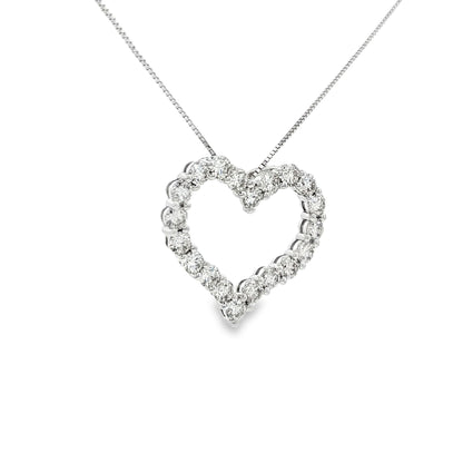 1.0 CTW Diamond Heart Necklace