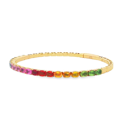 4-9/10 CT TW. Multicolor Sapphire Flex Bangle