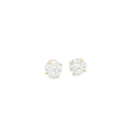 4mm Cubic Zirconia Stud Earrings