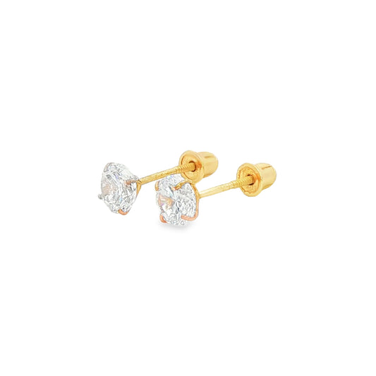 4mm Cubic Zirconia Stud Earrings