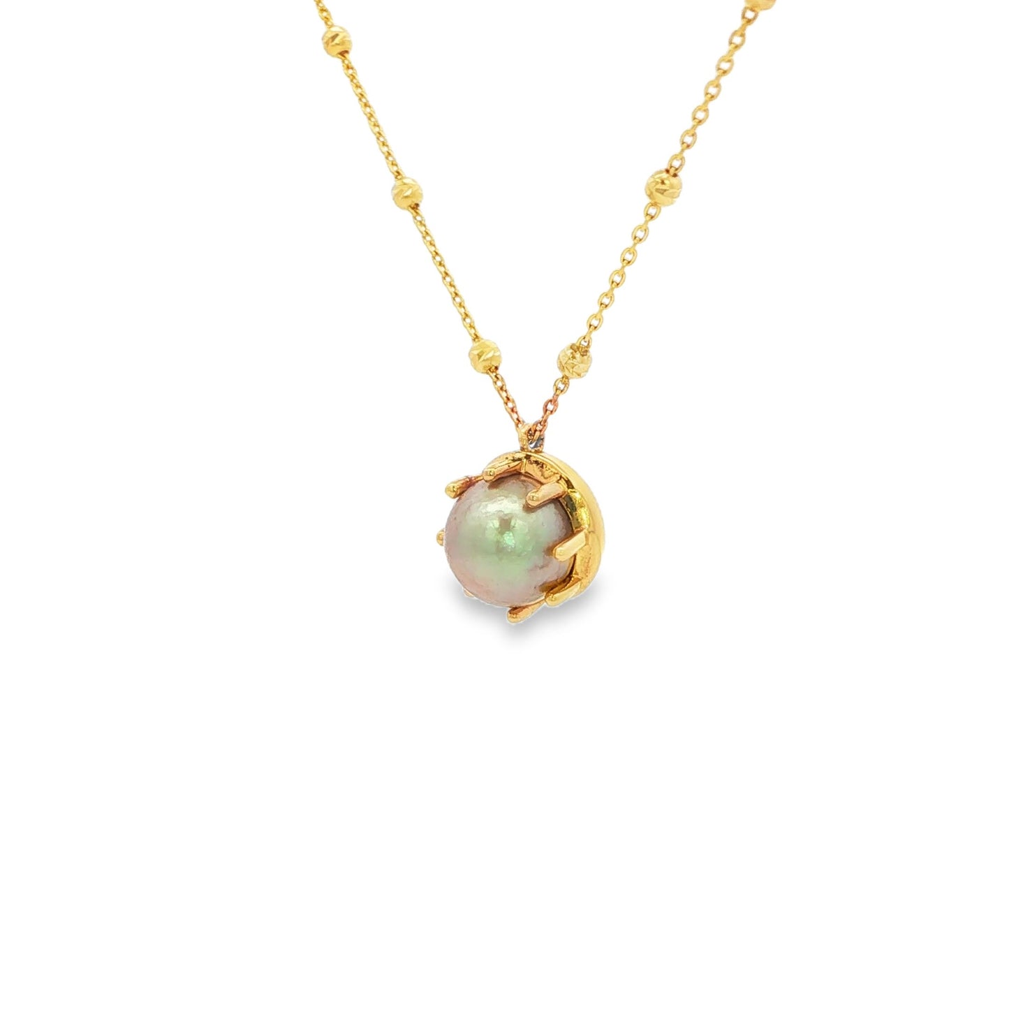14K Yellow Gold Natural Pearl Pendant