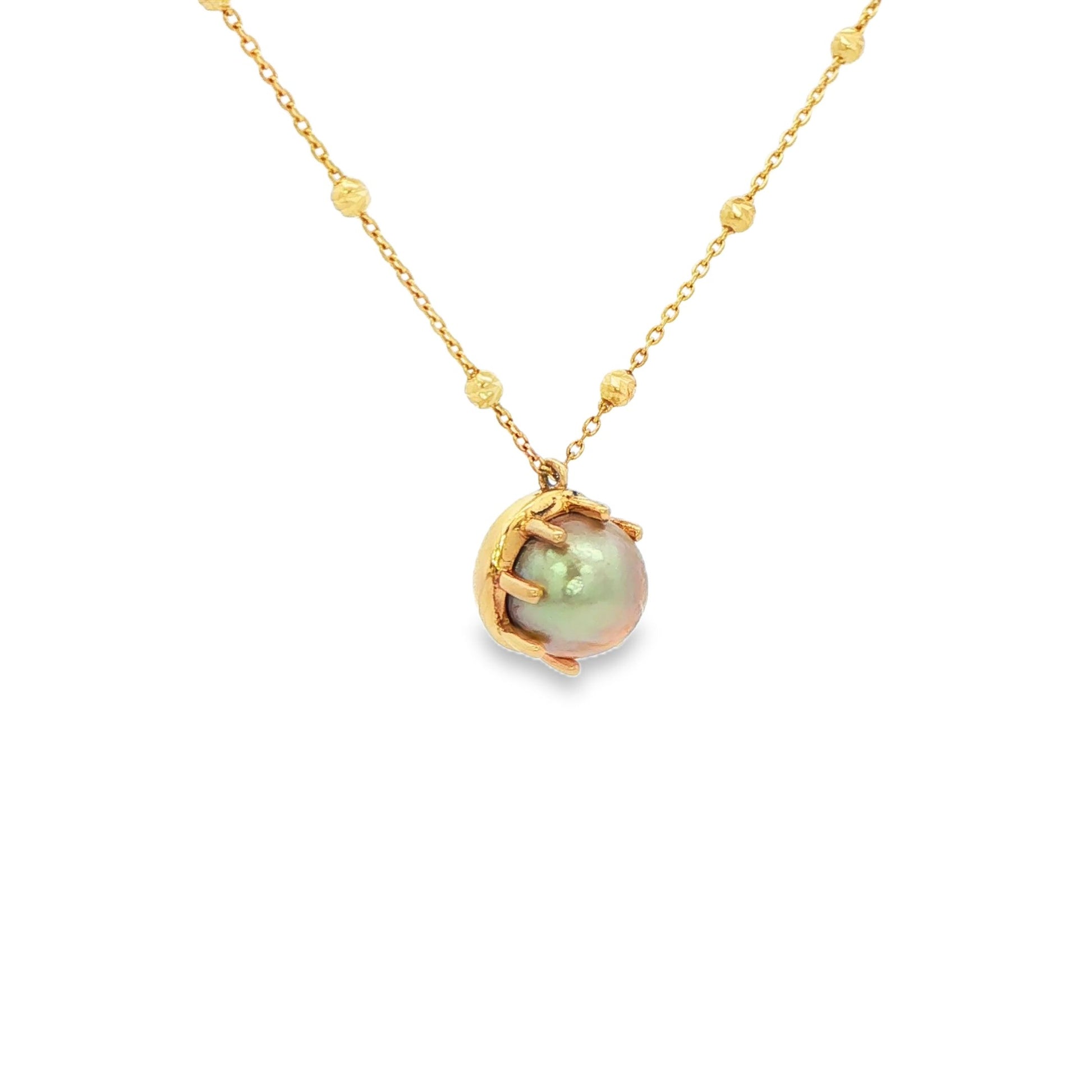 14K Yellow Gold Natural Pearl Pendant 