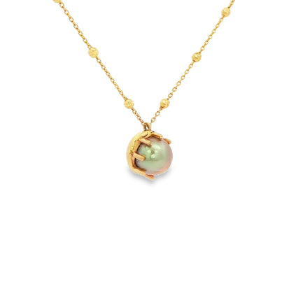 14K Yellow Gold Natural Pearl Pendant 