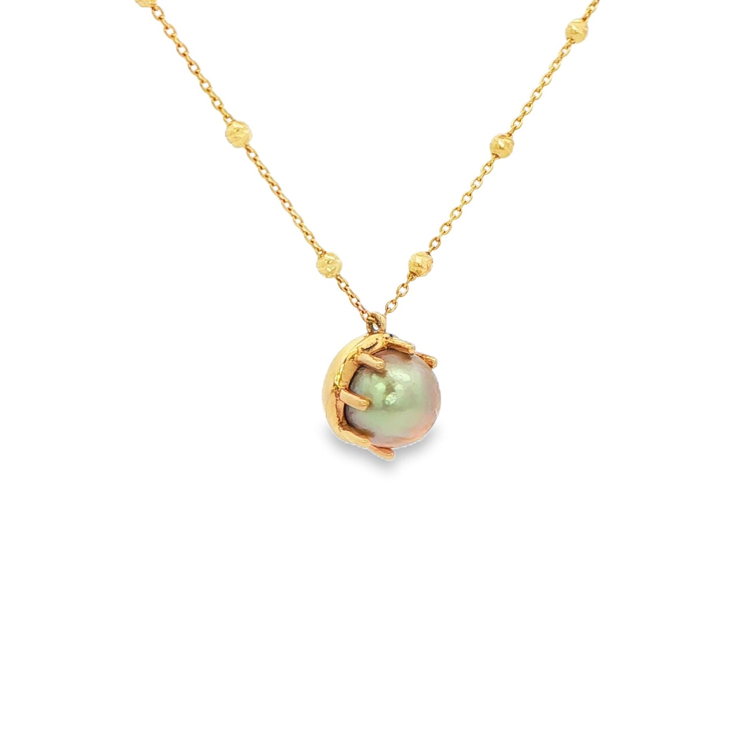 14K Yellow Gold Natural Pearl Pendant