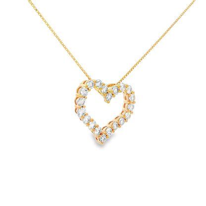 0.50 CTW Diamond Heart Pendant Necklace