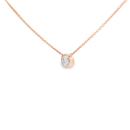 1/4 CTW Round Diamond Bezel Pendant Necklace