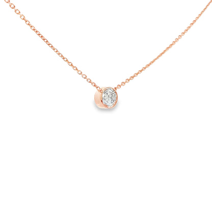 1/4 CTW Round Diamond Bezel Pendant Necklace