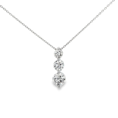 1.0 CTW Three-Stone Diamond Pendant Necklace