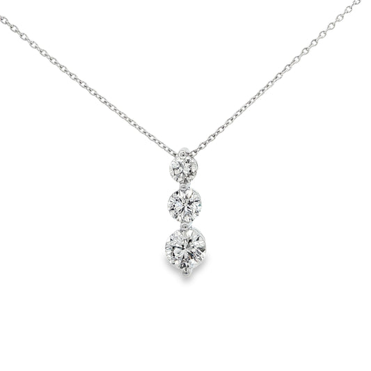 1.0 CTW Three-Stone Diamond Pendant Necklace