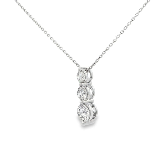 1.0 CTW Three-Stone Diamond Pendant Necklace