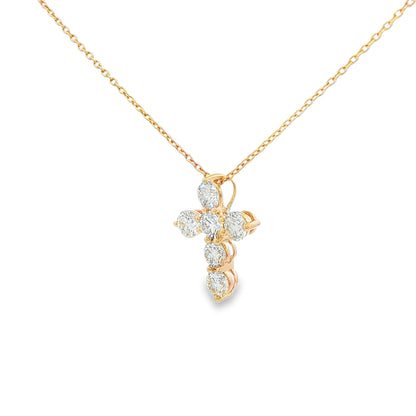 Six-Stone Cross Pendant Necklace