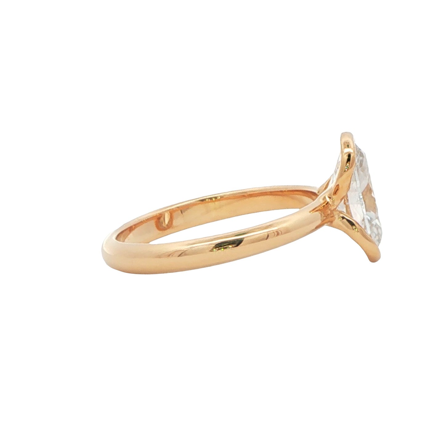 Oval Lab-Grown Diamond Half-Bezel Ring